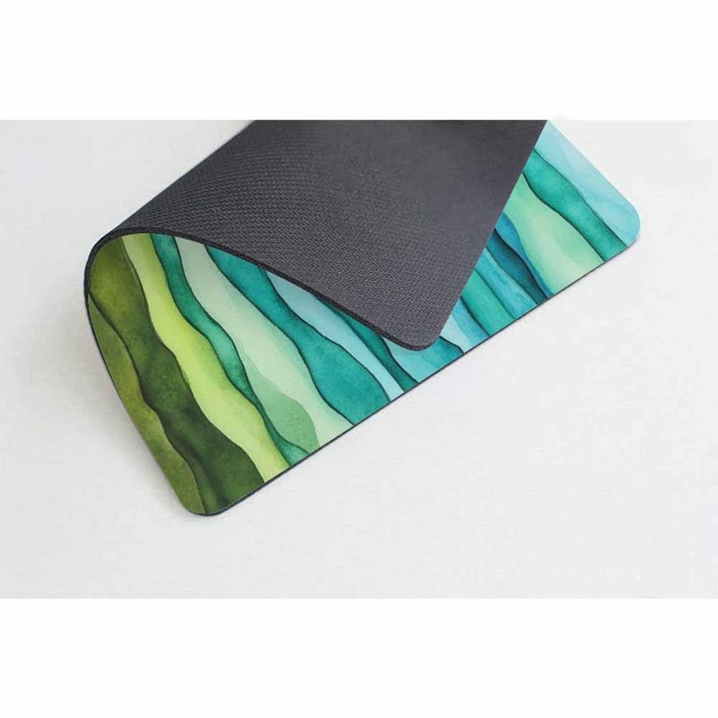 Smooffly Mouse pad Bright Blue and Green Waves,Watercolor Wavy Texture Design Mousepad Non-Slip Rubber Gaming Mouse Pad Rectangle Mouse Pads for Computers Laptop - Image 4